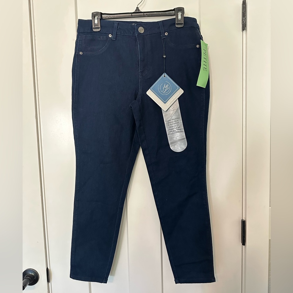 Ag Adriano Goldschmied Dark Blue High Rise Skinny Petite Jeans